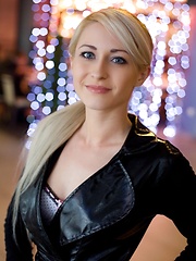 Janelle B shows off her long and flexible limbs with wide open poses