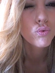 Gisele slips off her dress on her couch and has some fun while you watch